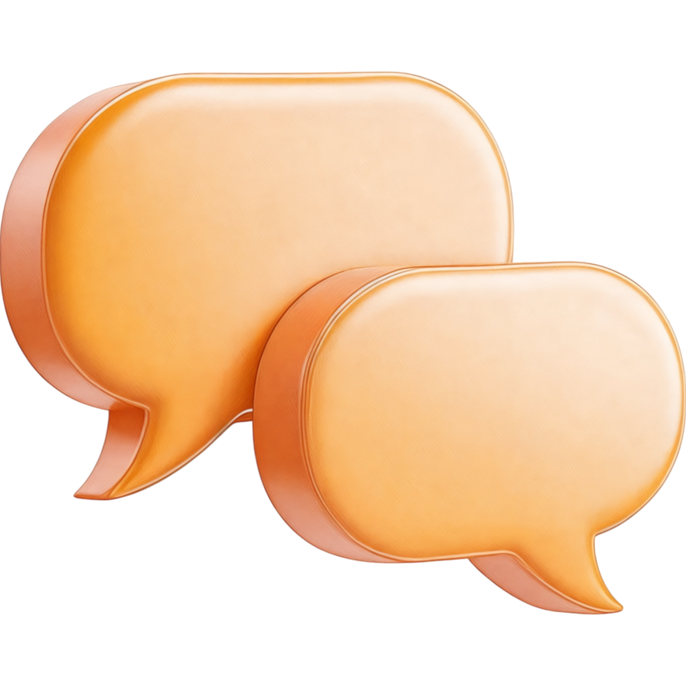 Orange Chat Bubbles with Connecting Lines png