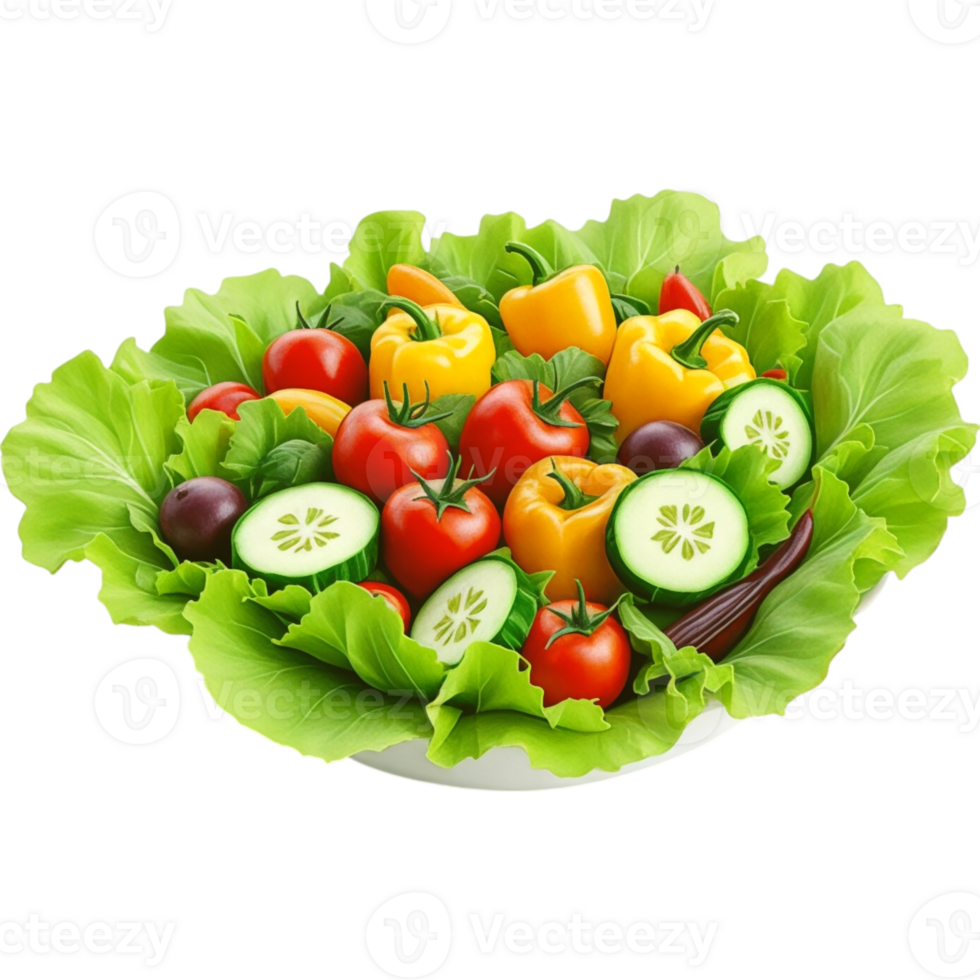 Green Salad with Tomatoes and Cucumbers png
