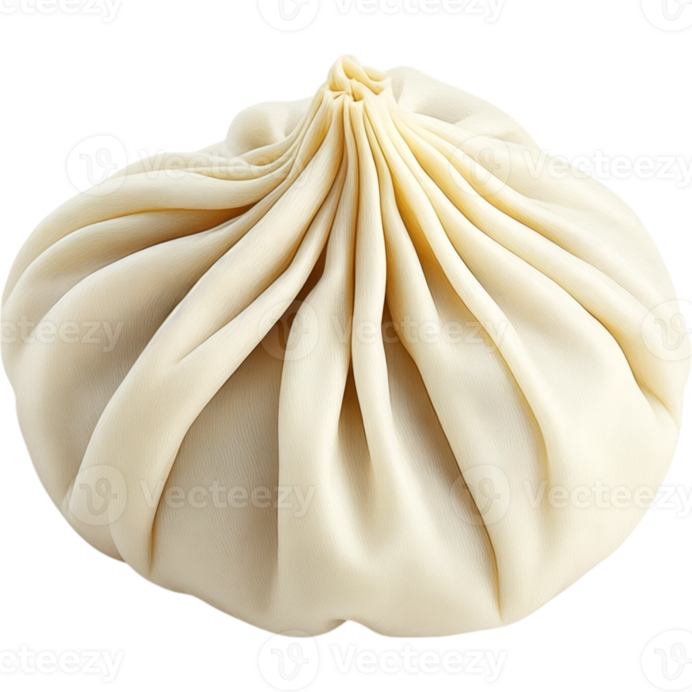 Close Up of a Single Steamed Bun with Wrinkled Texture png