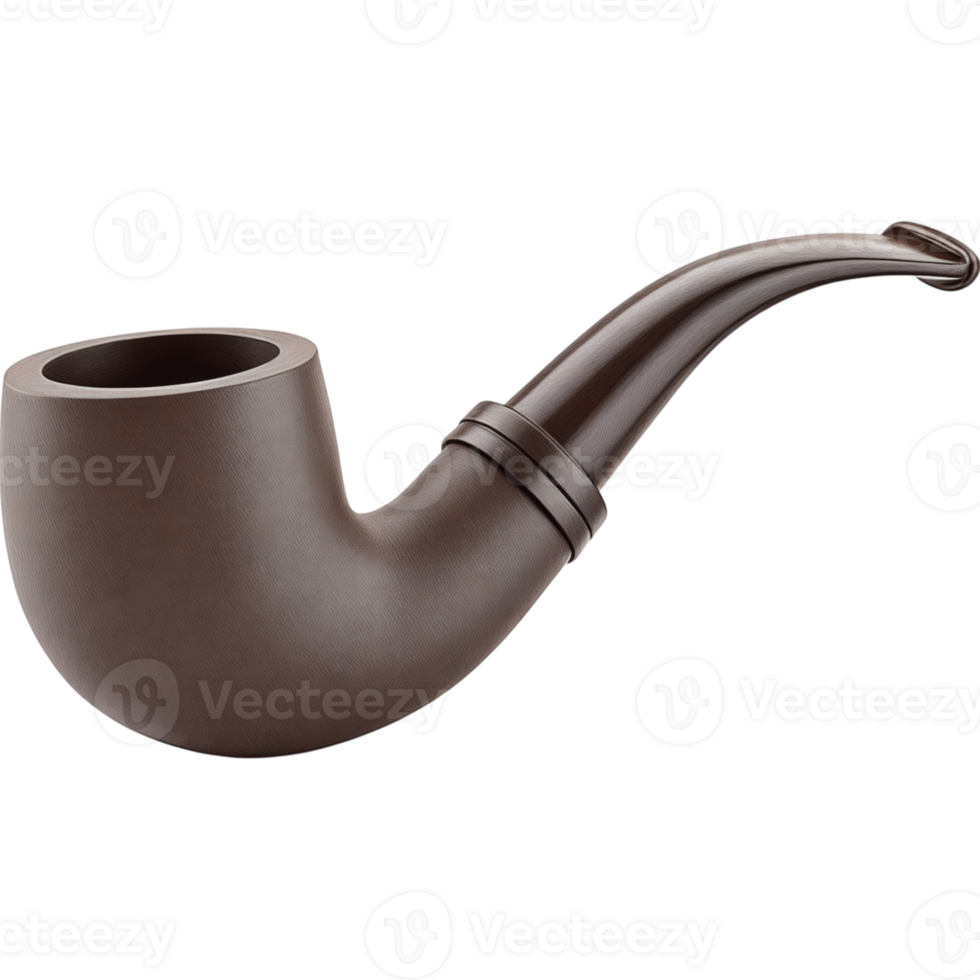 Dark Brown Tobacco Pipe with Smooth Finish png