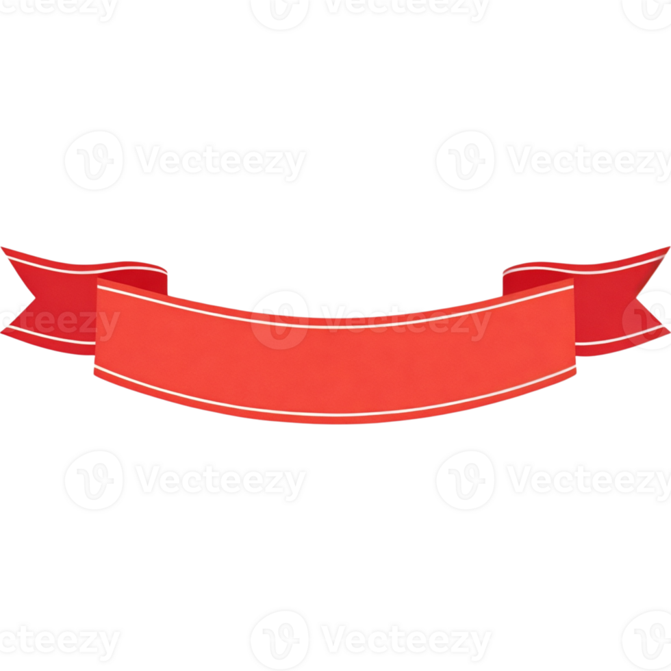 Curled Red Ribbon Banner for Text png
