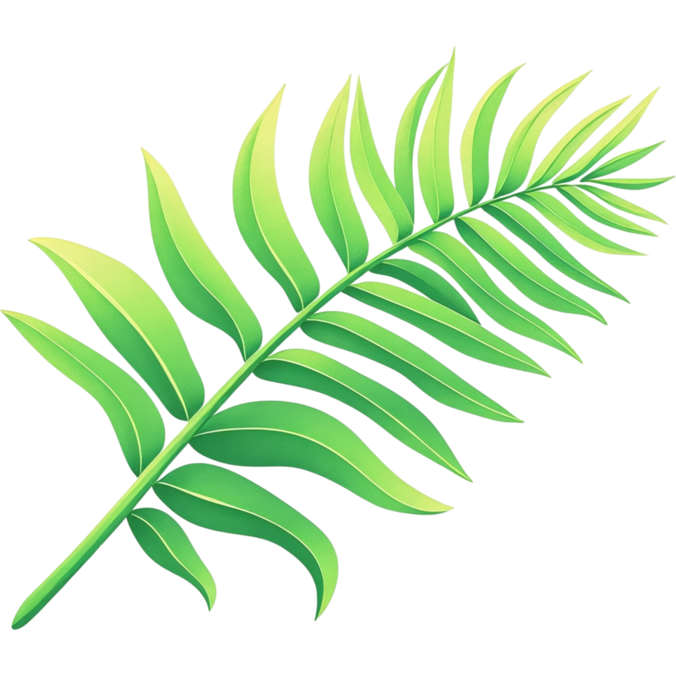 Green Fern Frond with Detailed Veins png