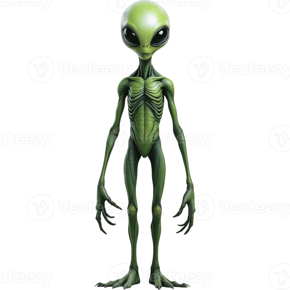 Extraterrestrial Alien with Oversized Black Eyes png