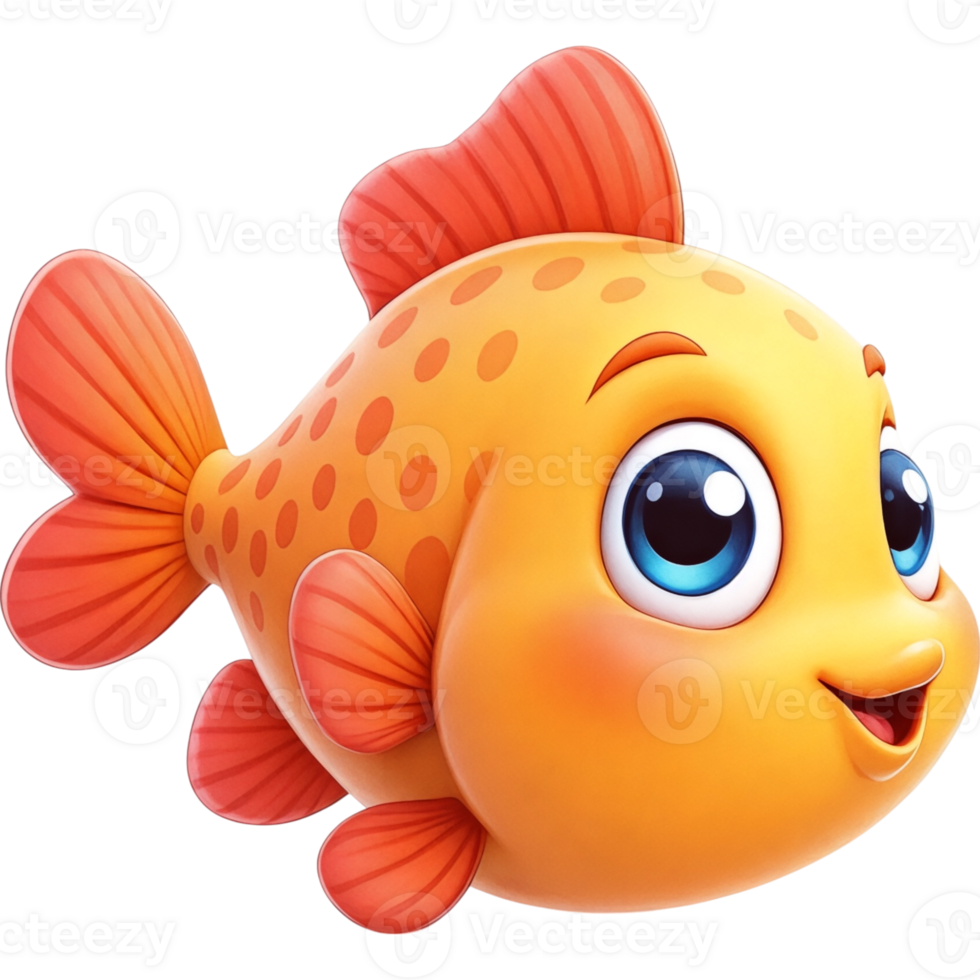 Bright Orange Fish with Big Eyes png