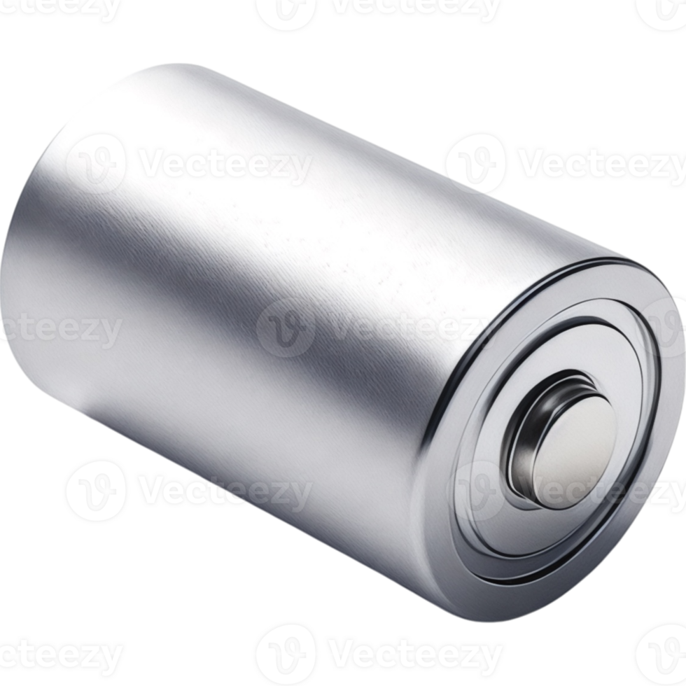 Silver Metallic AA Battery png