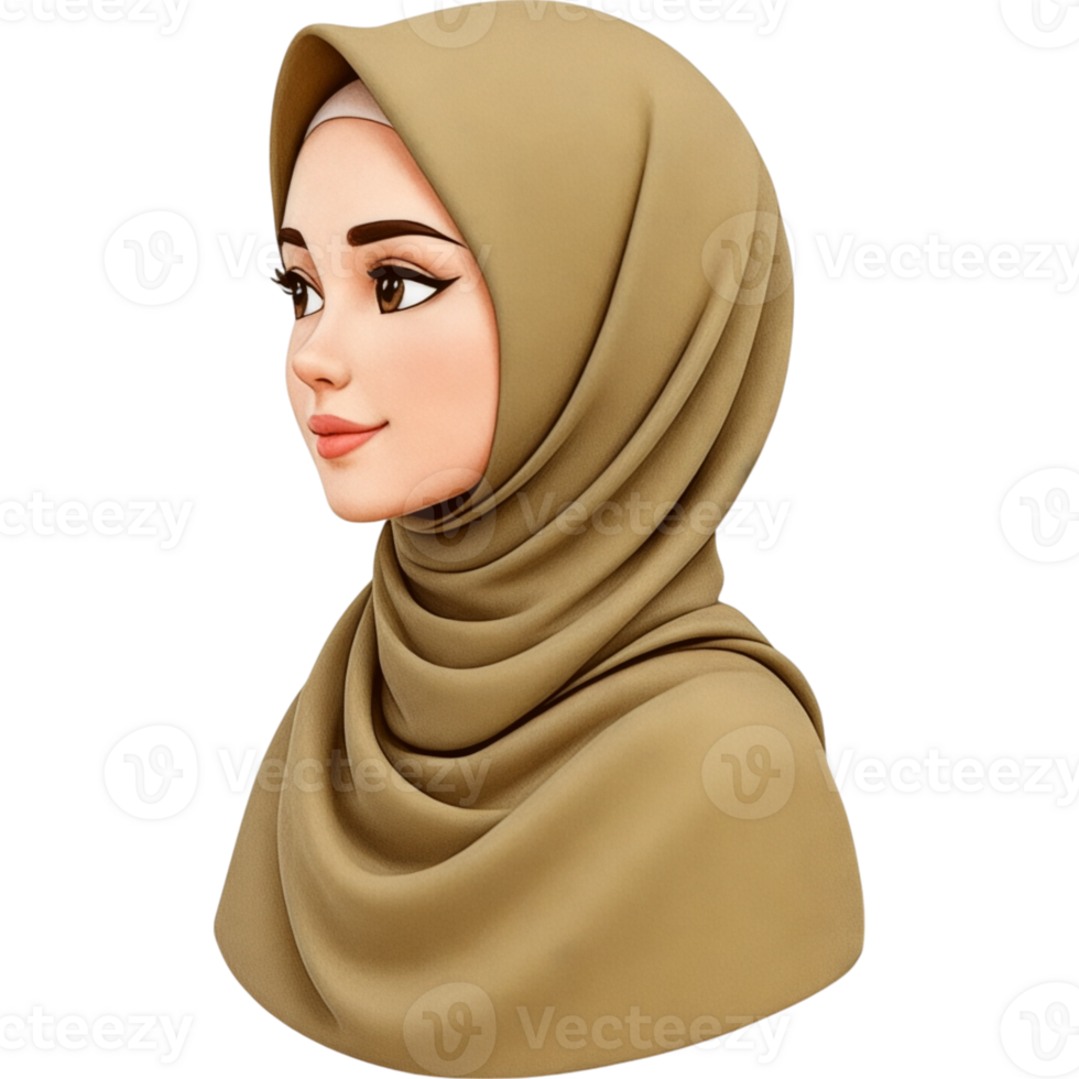 Profile of Woman in Hijab png