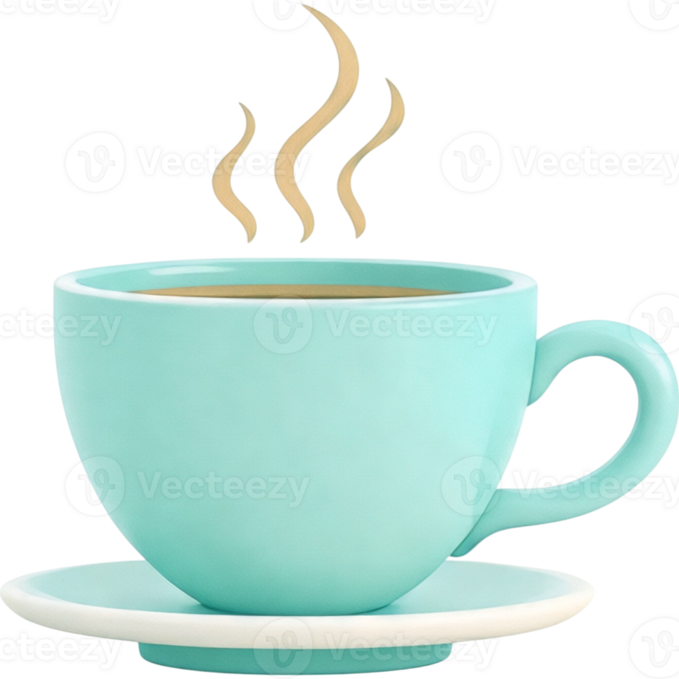 Steaming Turquoise Coffee Cup png