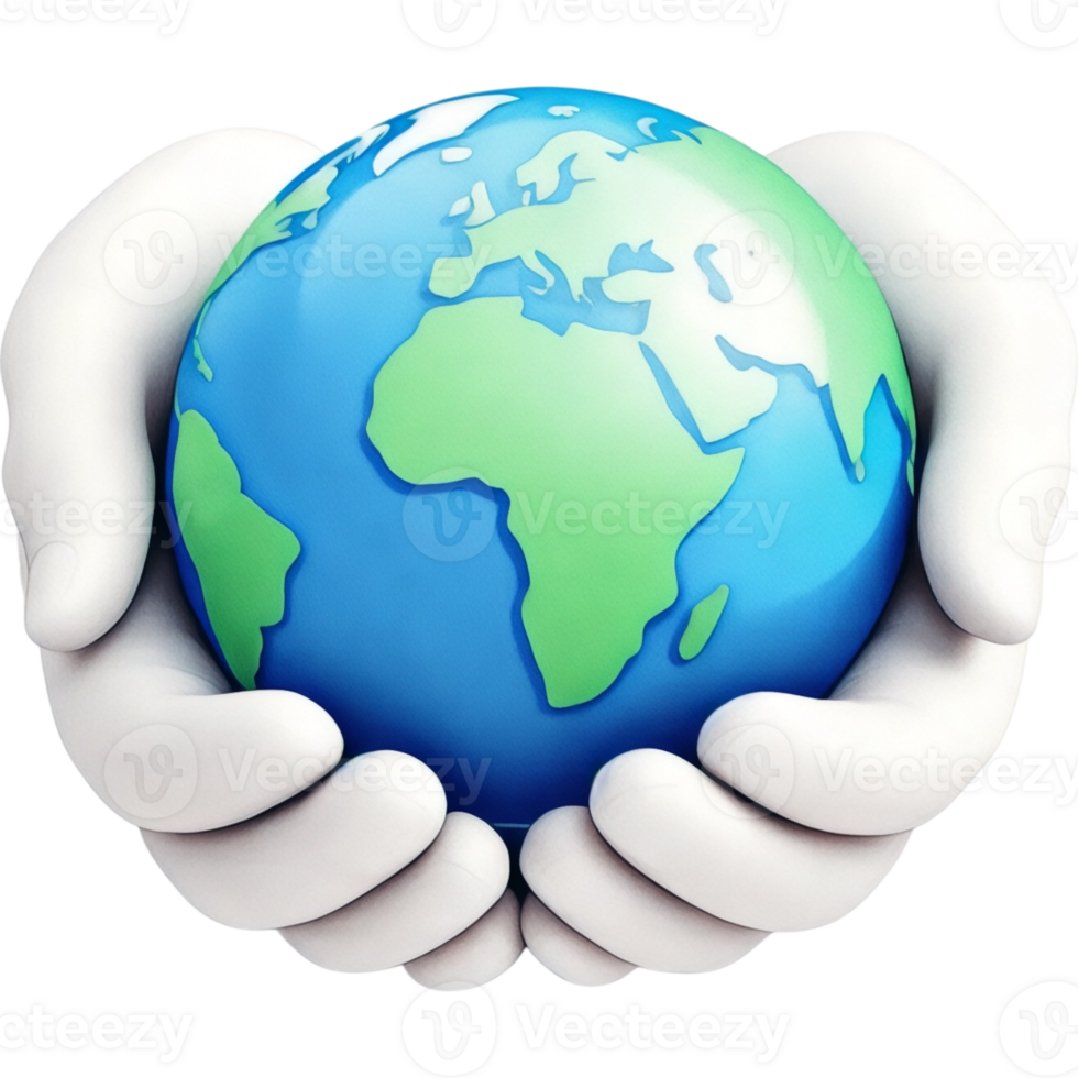 Earth Globe Held in Hands png
