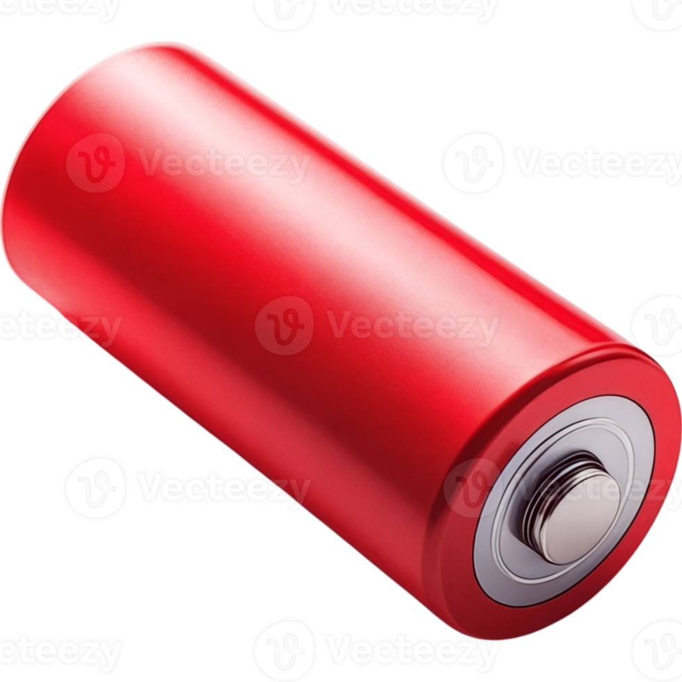Shiny Red AA Battery png