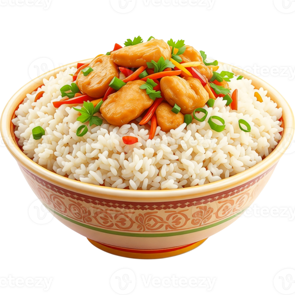 Rice Bowl with Shrimp and Vegetables png