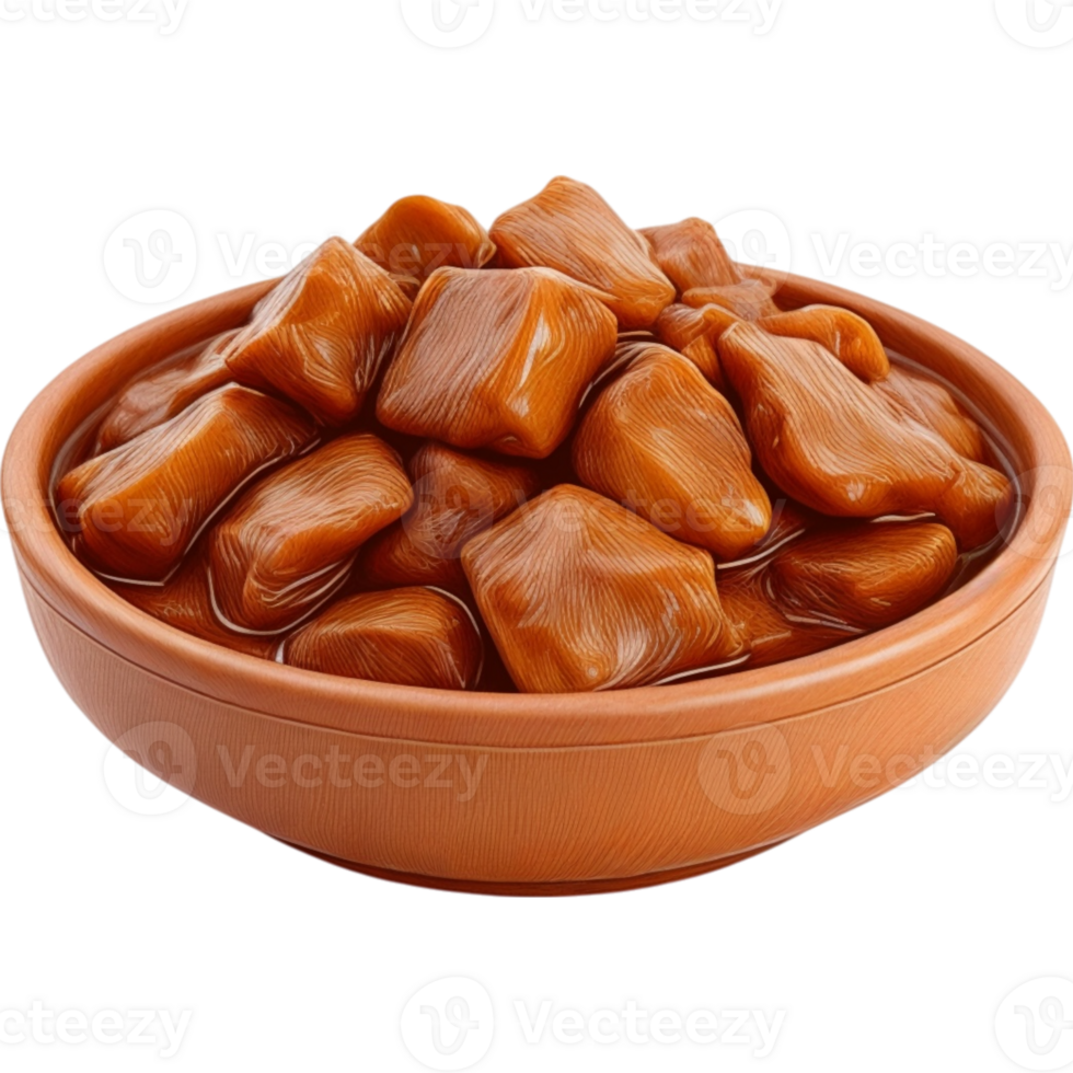 Rich Brown Stew in Ceramic Bowl png