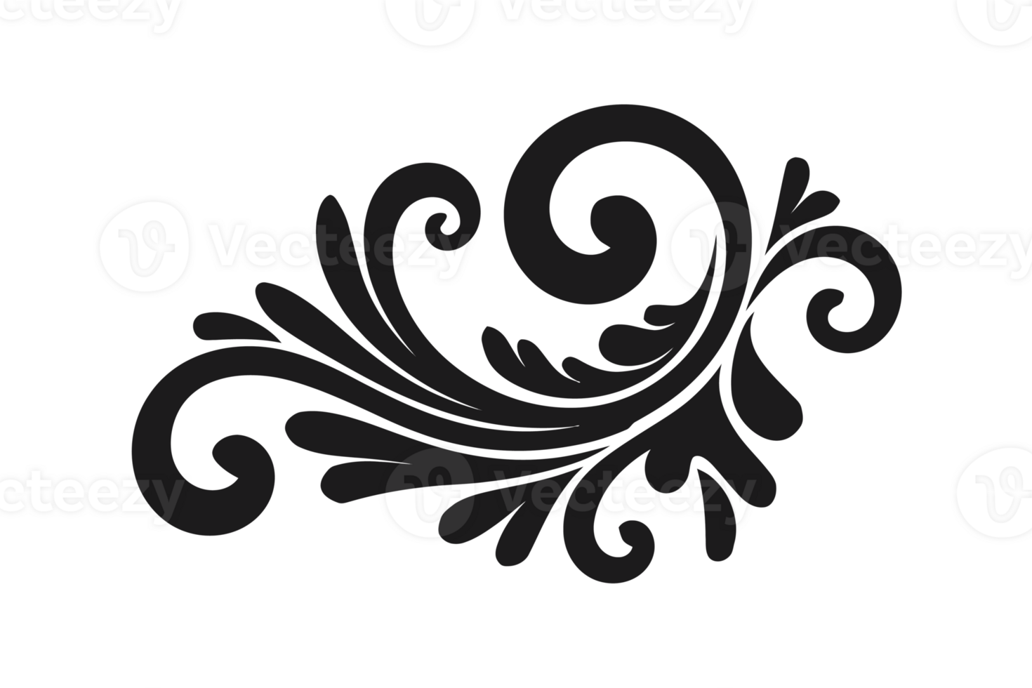 Elegant swirls intertwine to create a symmetrical and ornamental design, evoking a sense of movement and flow. cutouts png