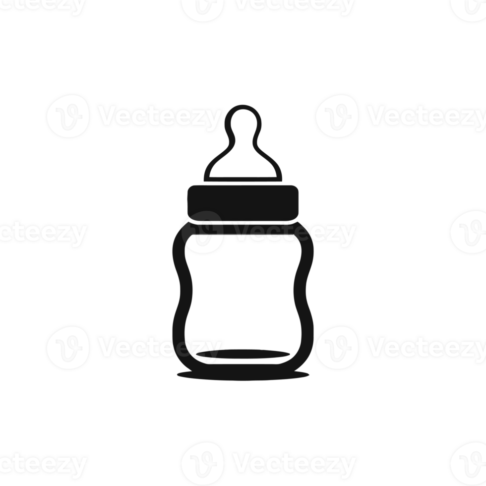 A simple black silhouette of a baby bottle cutouts png