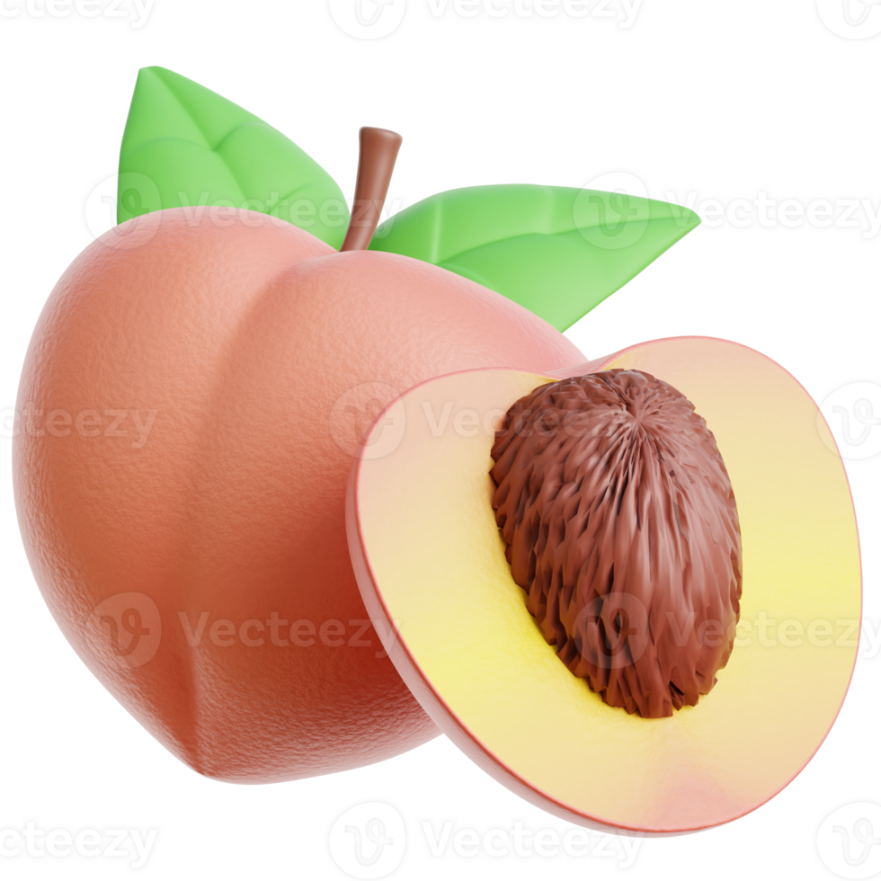 3d Peach Illustration png
