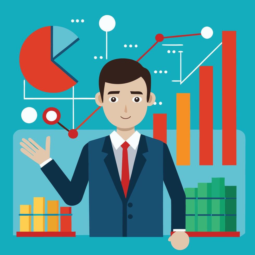 Digital Graph Performance Tracking for Business Success with Professionalism vector