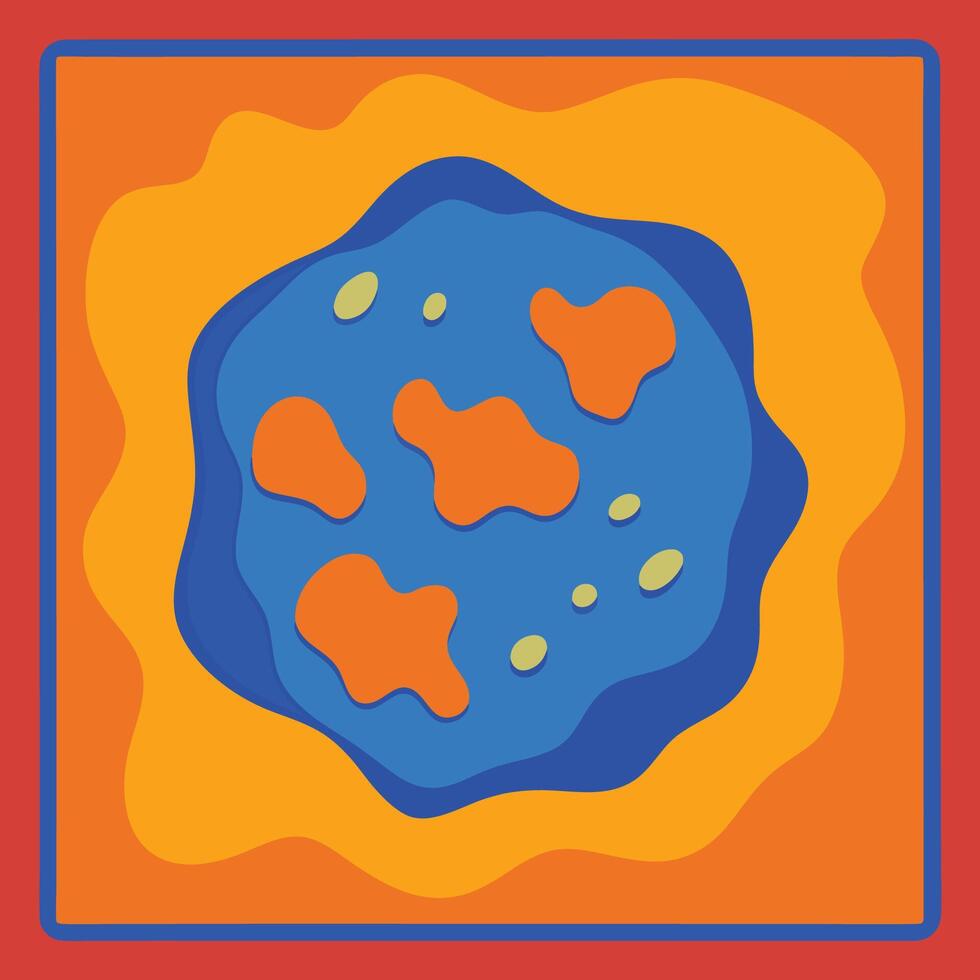 Majestic Blue Clay Art with Intricate Textures and Detailed Borders vector