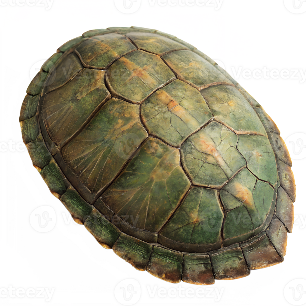 A beautifully textured turtle shell with an aged appearance., isolated on a transparent background png