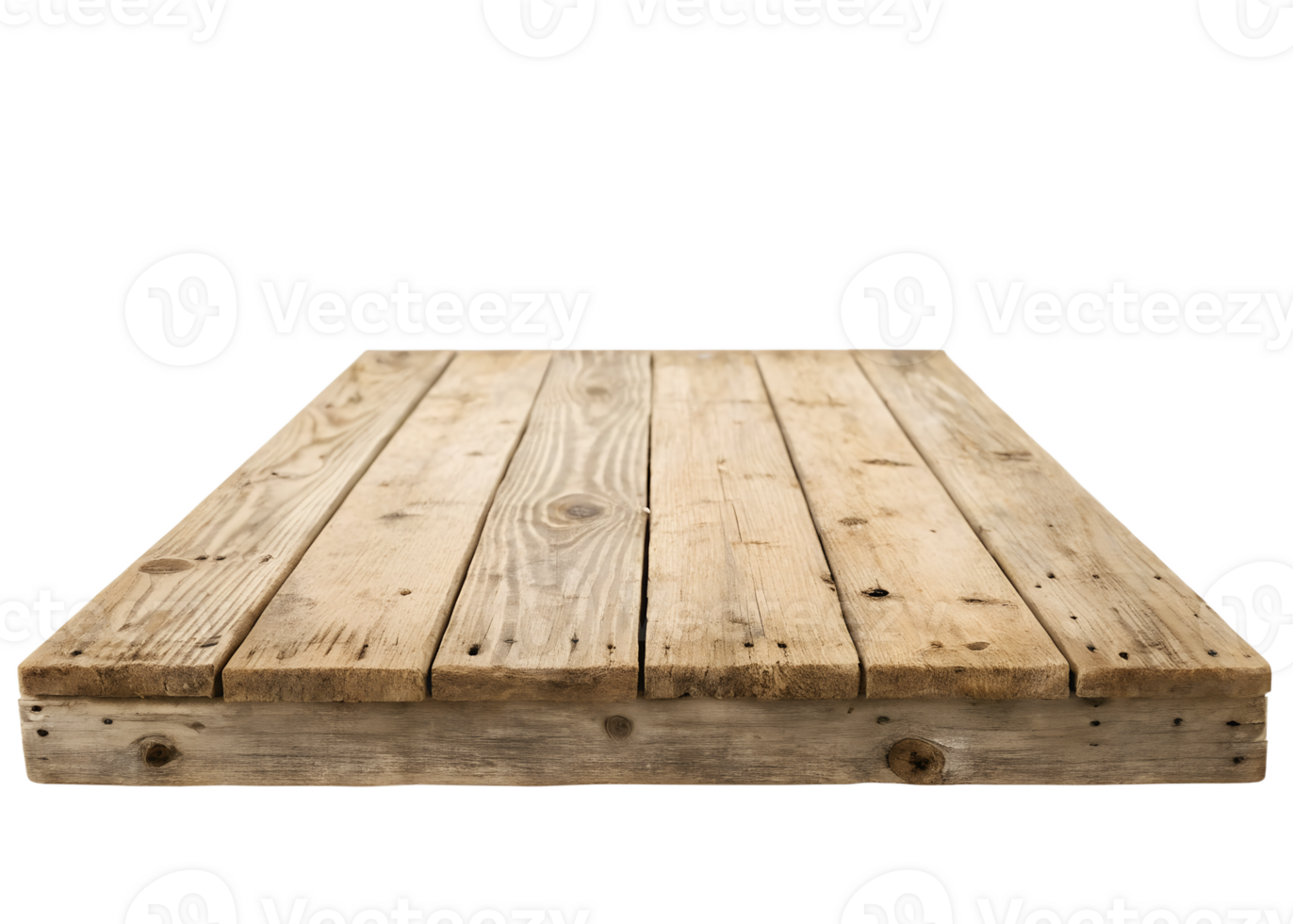 Rustic Wooden Platform with Natural Texture, isolated on a transparent background png