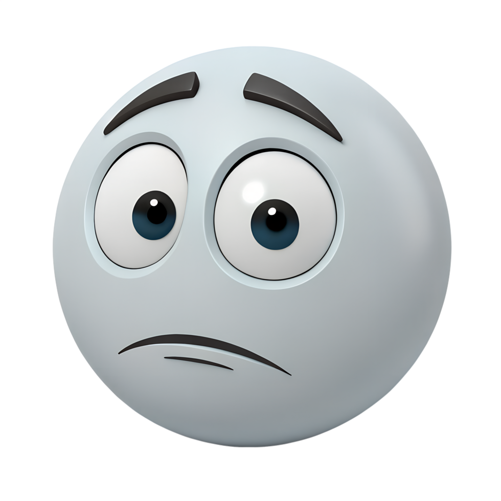 3D icon, Skeptical Emoticon with One Eyebrow Raised png