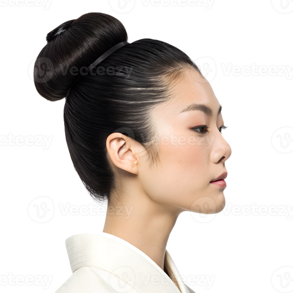 Samurai Topknot - A sleek, traditional Japanese topknot with a contemporary twist png