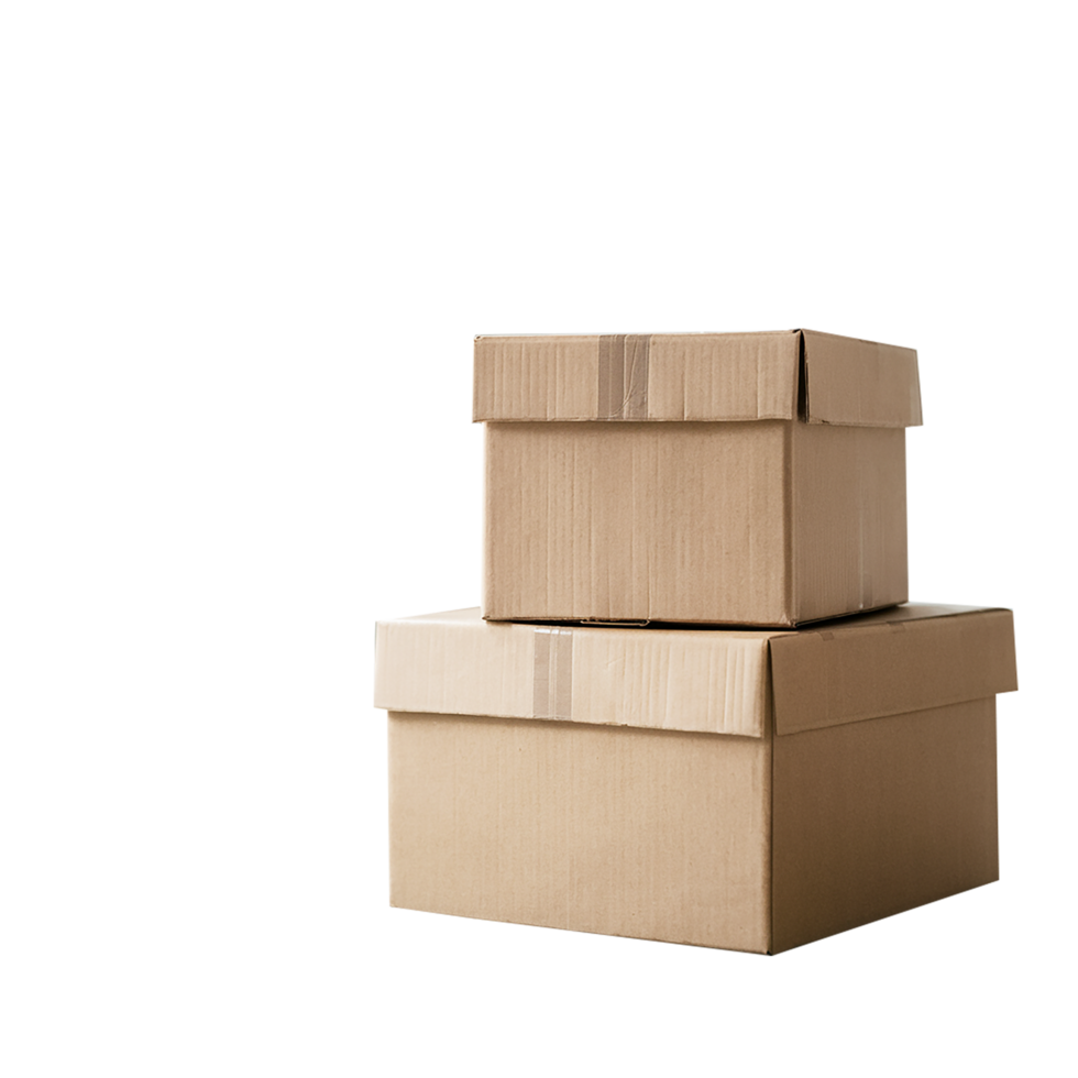 Stacked cardboard boxes delivery packaging moving supplies storage containers brown box stack png