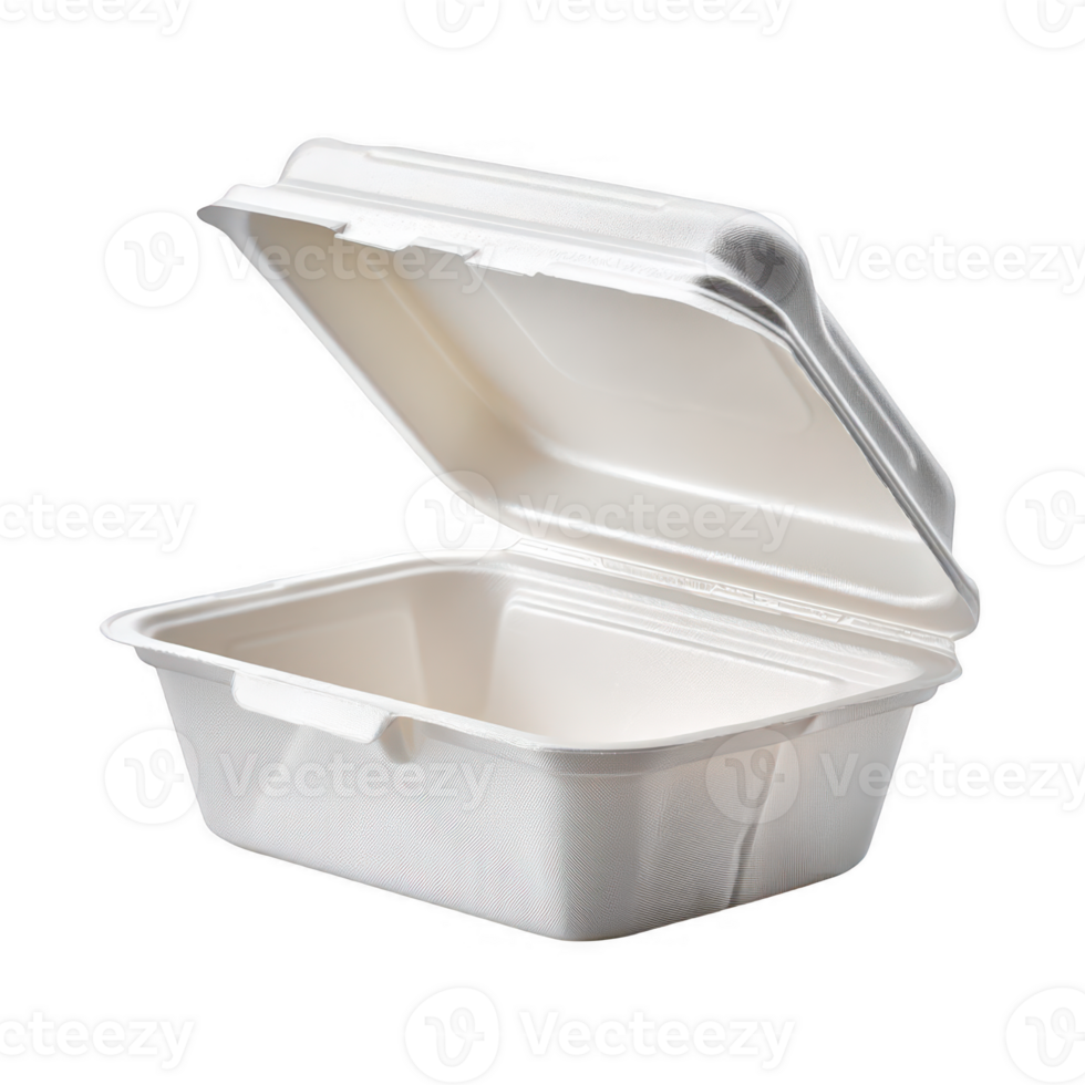 Open container for food packaging on transparent background png