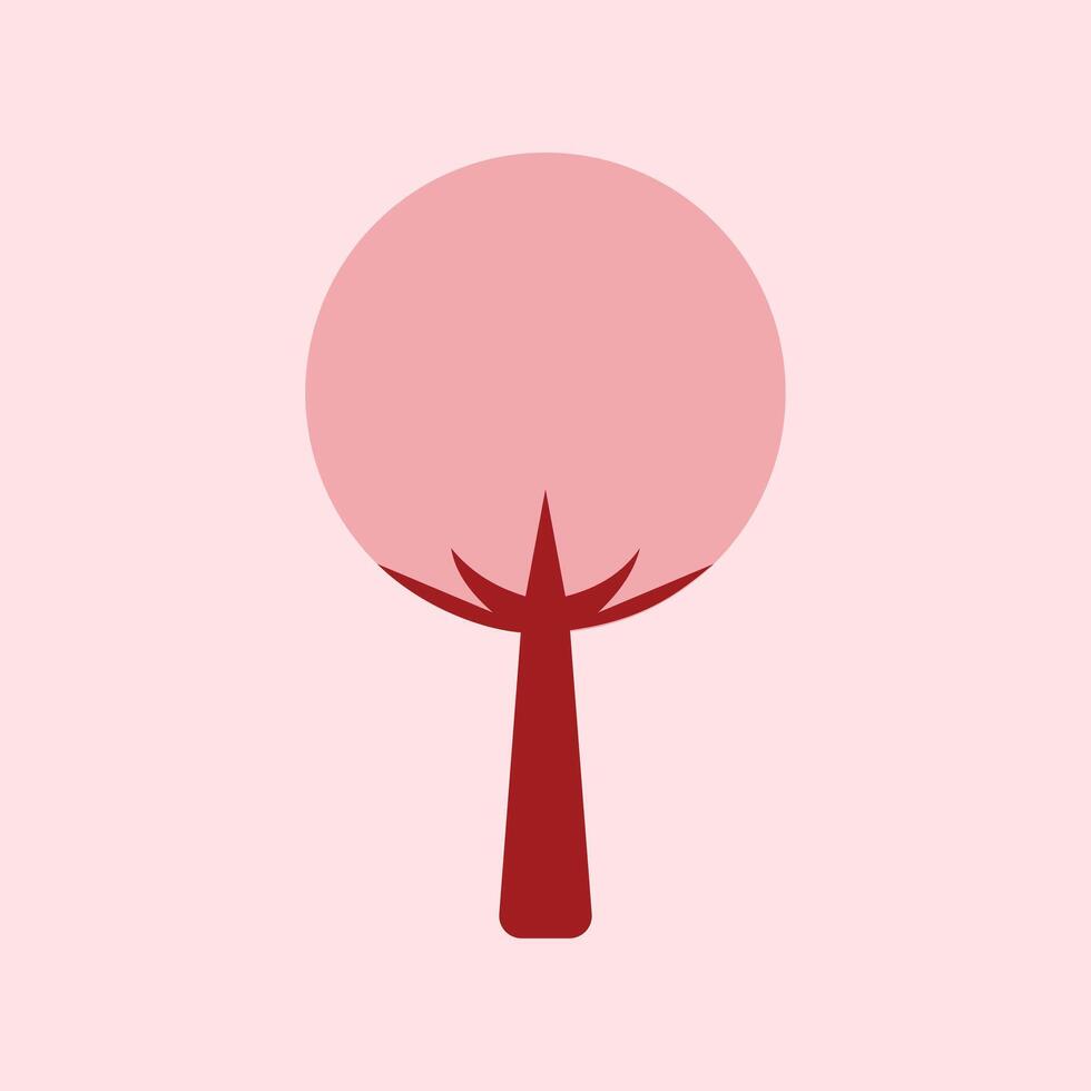 Tree design over pink background illustration Eps10 file. Illustration of a tree with pink leaves a pink background. tree icon design, Design element illustration of tree vector