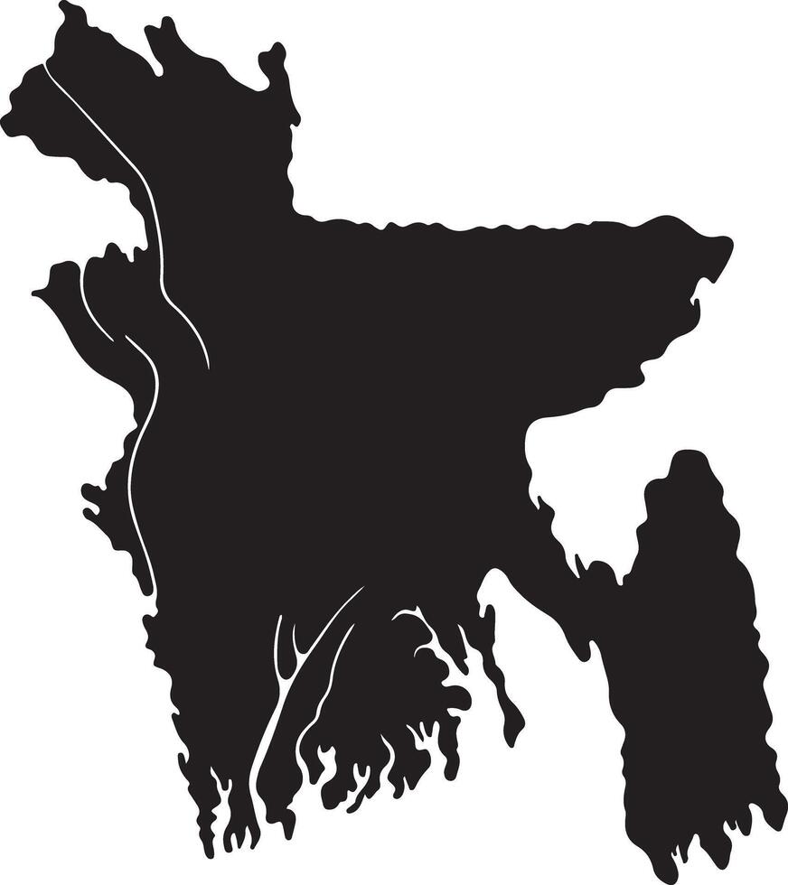 Bangladesh Map Silhouette Art Design vector