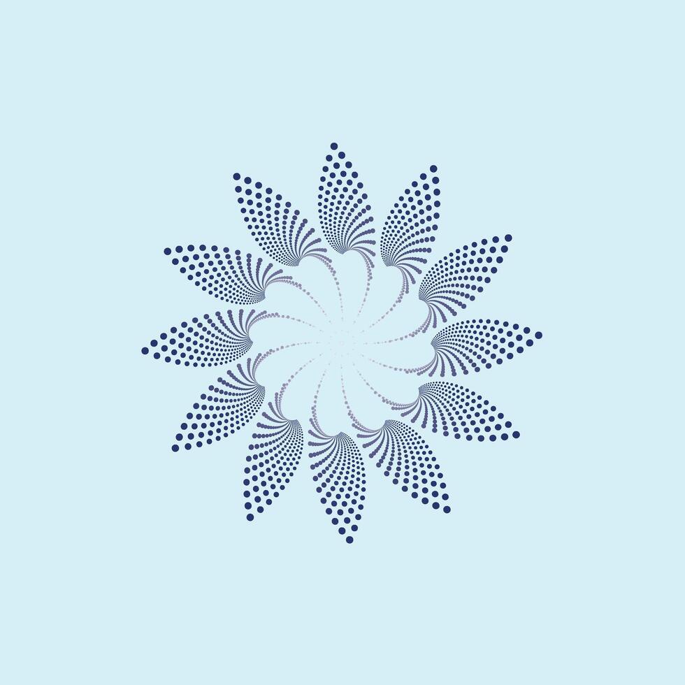 Halftone circle dots flower illustration vector