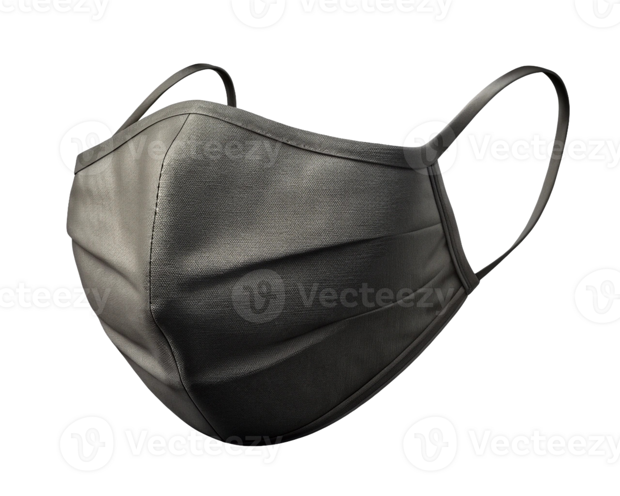 A sleek black face mask designed for comfort and style, showcasing a modern, folded design. png