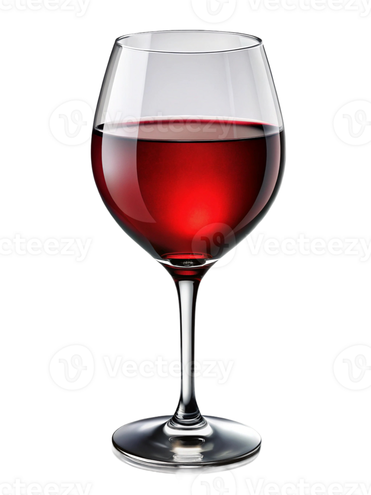 Elegant wine glass filled with rich red wine, reflecting sophistication and celebration. png