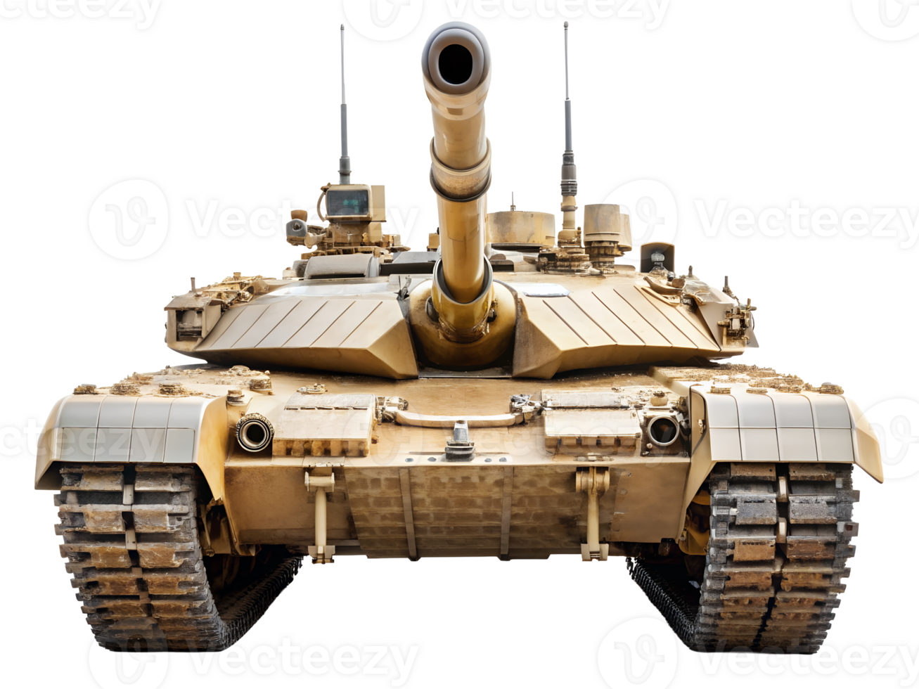 A powerful military tank showcasing its robust design and imposing cannon. png