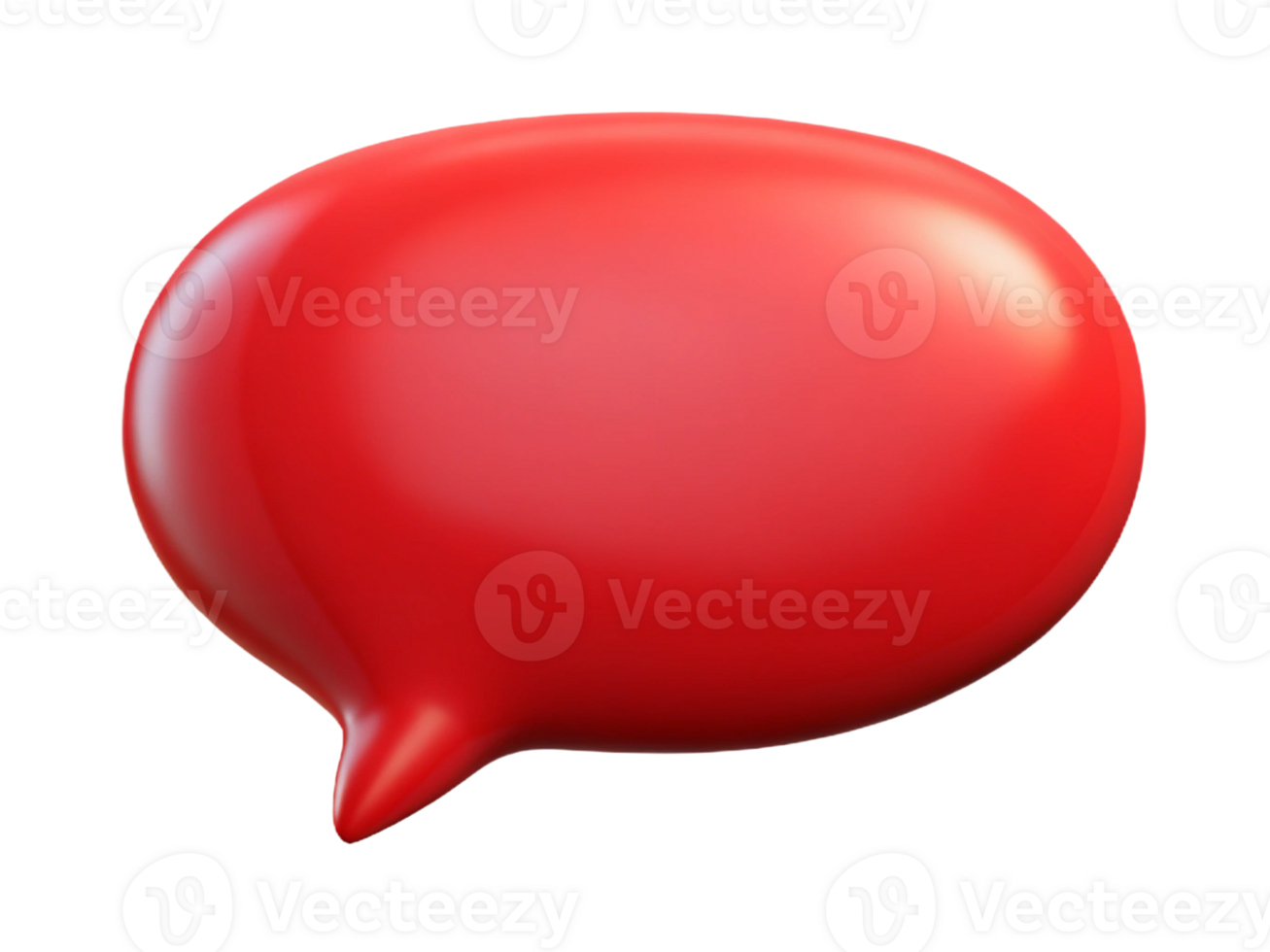 A vibrant red speech bubble, symbolizing communication and dialogue in modern design. png