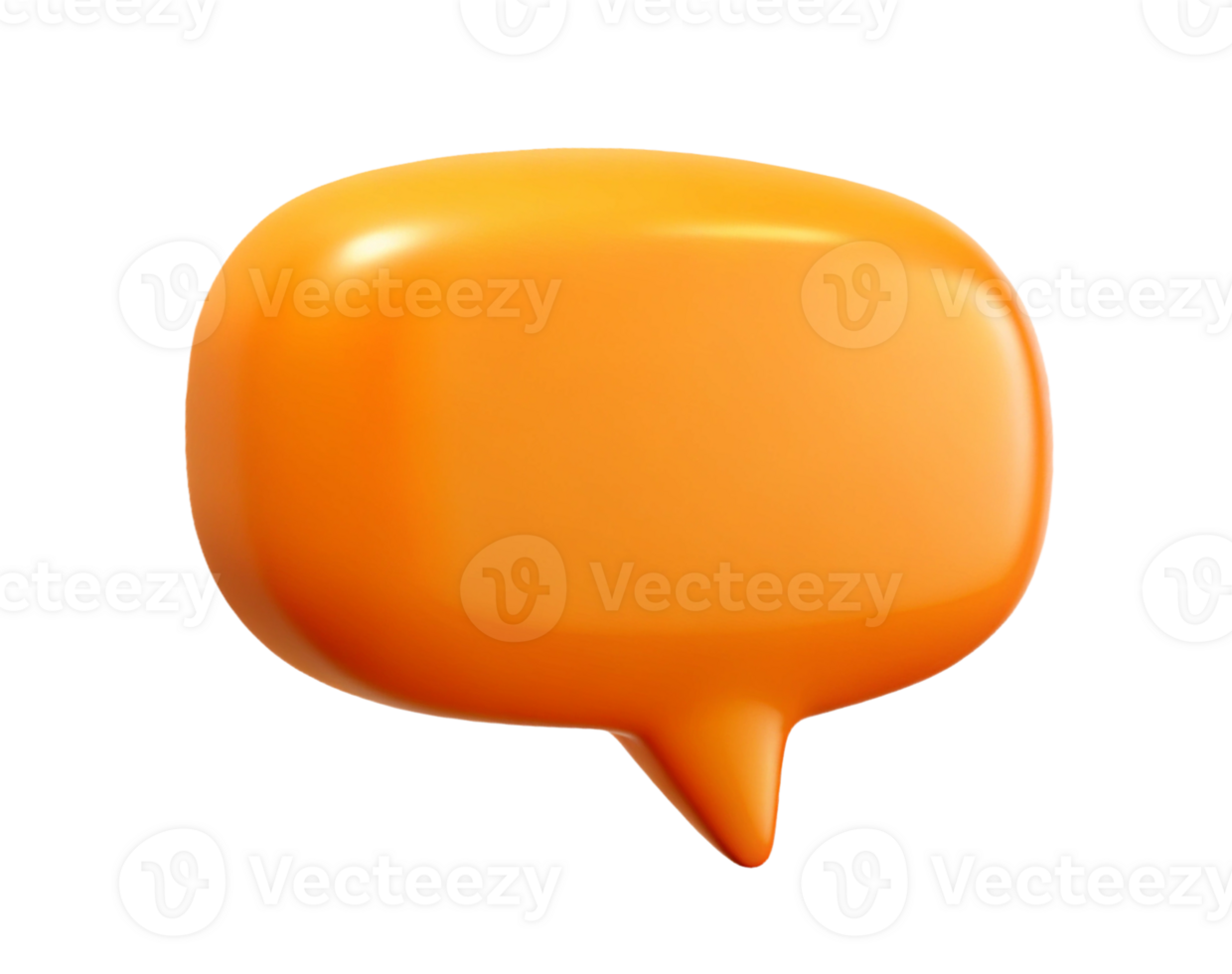 A vibrant orange speech bubble icon with a pointed tail, symbolizing communication and dialogue. png