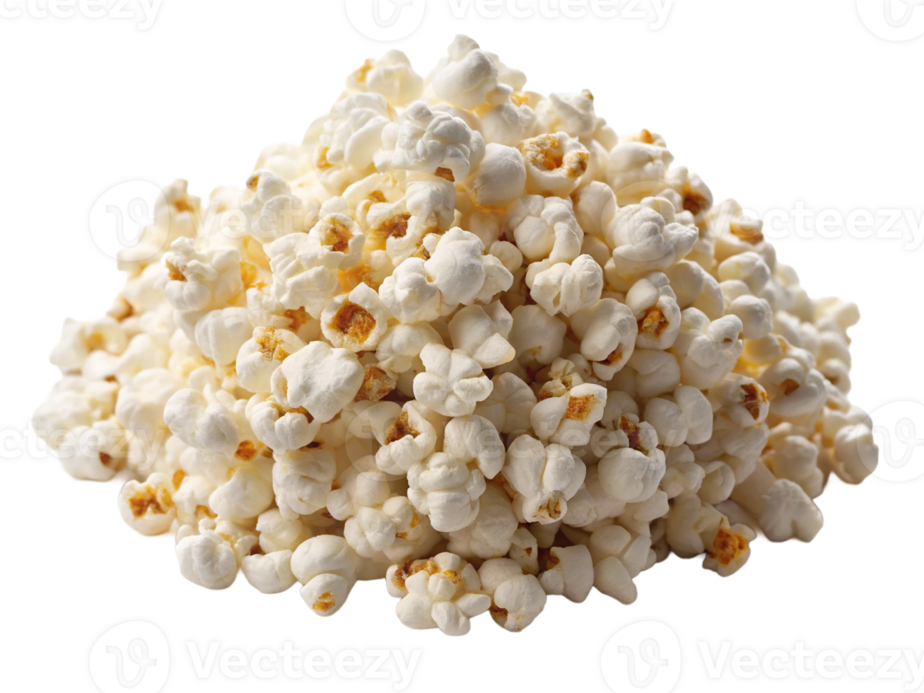 A fluffy pile of freshly popped popcorn ready for snacking. png