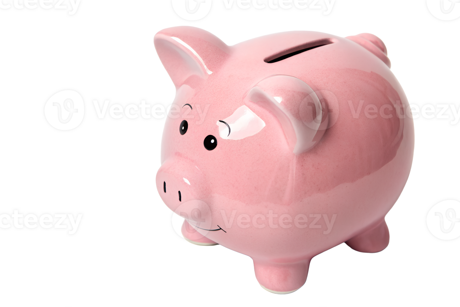 A cheerful pink piggy bank, symbolizing savings and financial planning. png