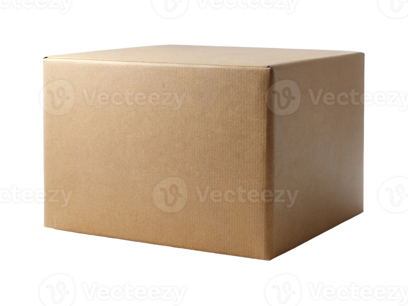A plain, unmarked cardboard box, perfect for shipping or storage, showcasing a simple and minimalistic design. png