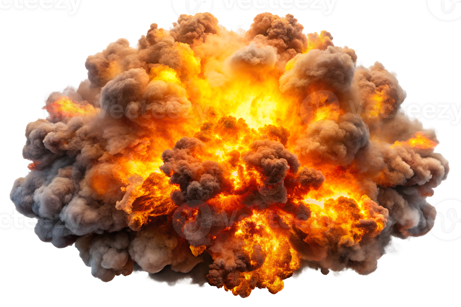 A vibrant explosion showcases fiery orange and yellow flames intertwined with dark smoke, creating a dramatic visual effect. png