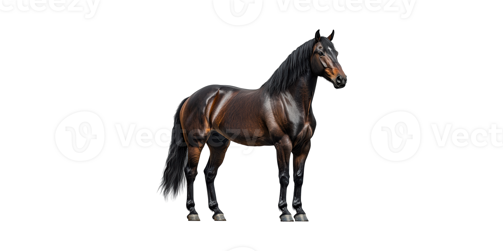 Elegant Dark Horse. Symbol Of Strength And Grace In Equestrian World Isolated On Transparent Background png