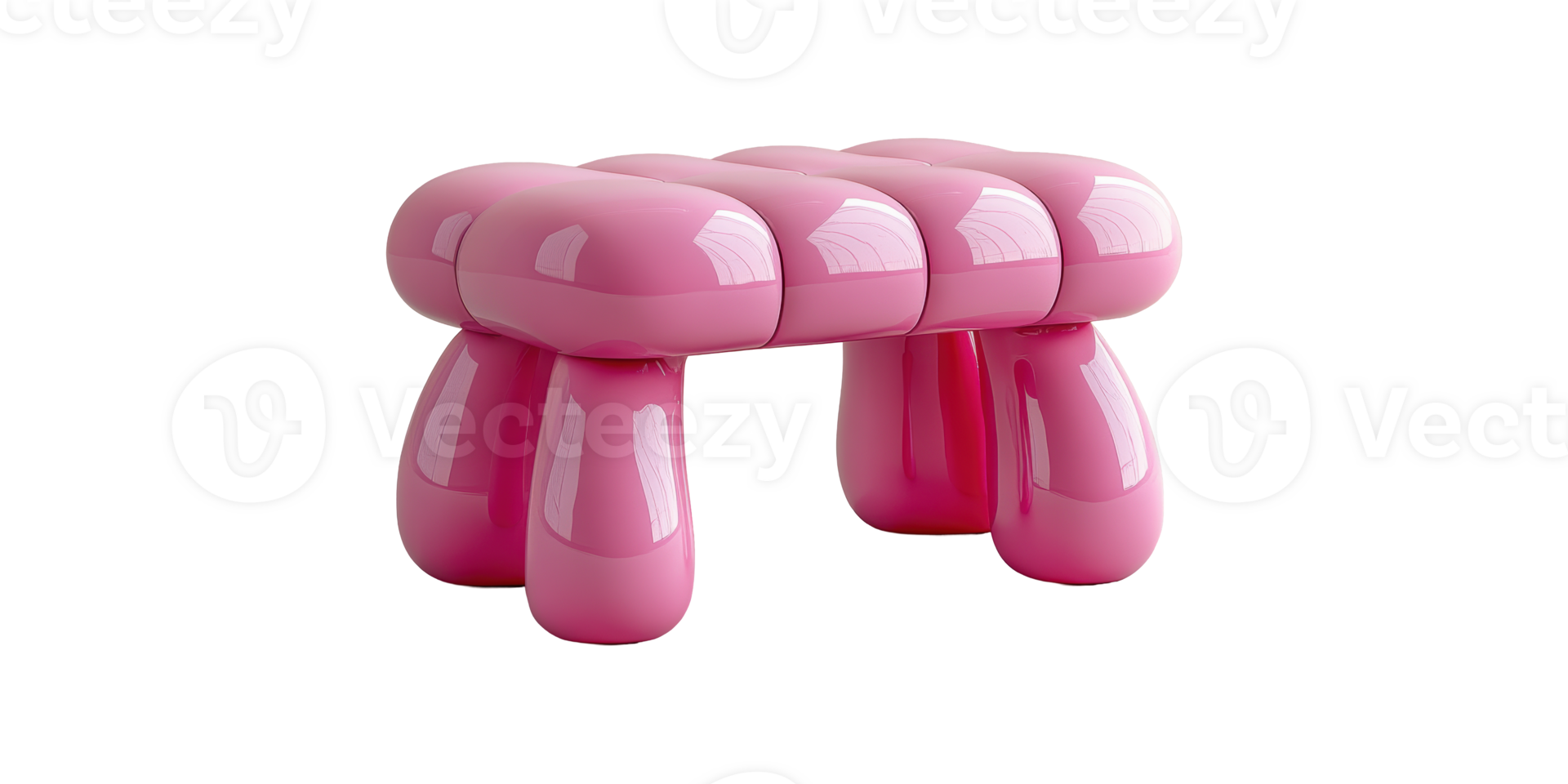 Pink Balloon-Inspired Stool Design. Modern And Playful Furniture Piece For Contemporary Interiors Isolated On Transparent Background png