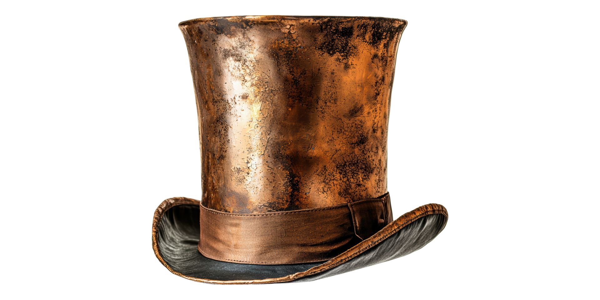 Vintage Brown Top Hat Isolated on Transparent Background png