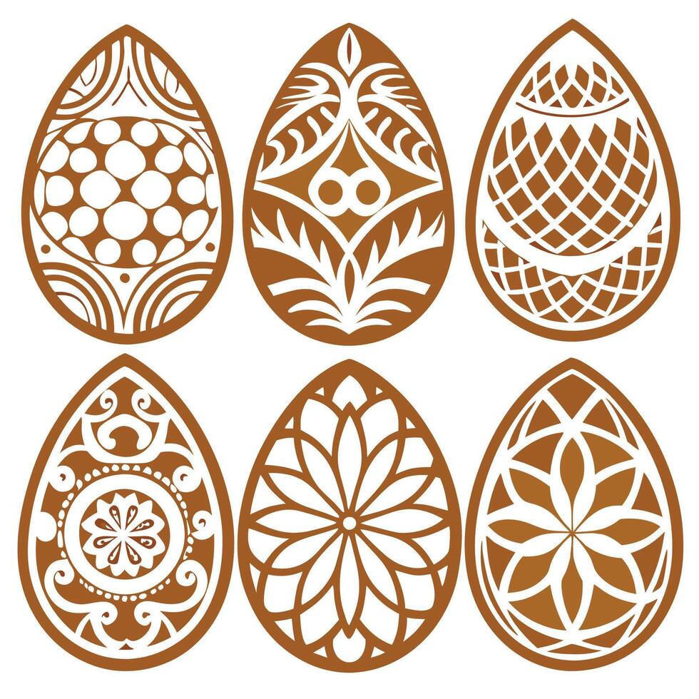 Intricate Easter Egg Openwork Templates for Laser Cutting or Etching vector
