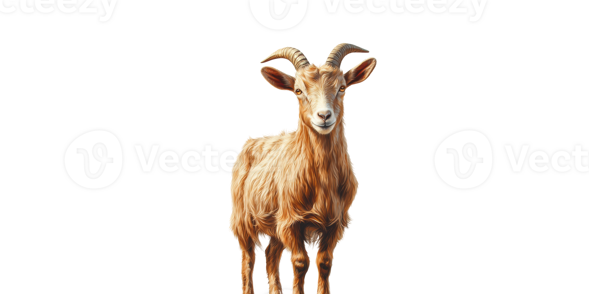 Goat With Curved Horns. Symbol Of Agriculture And Livestock Farming Isolated On Transparent Background png
