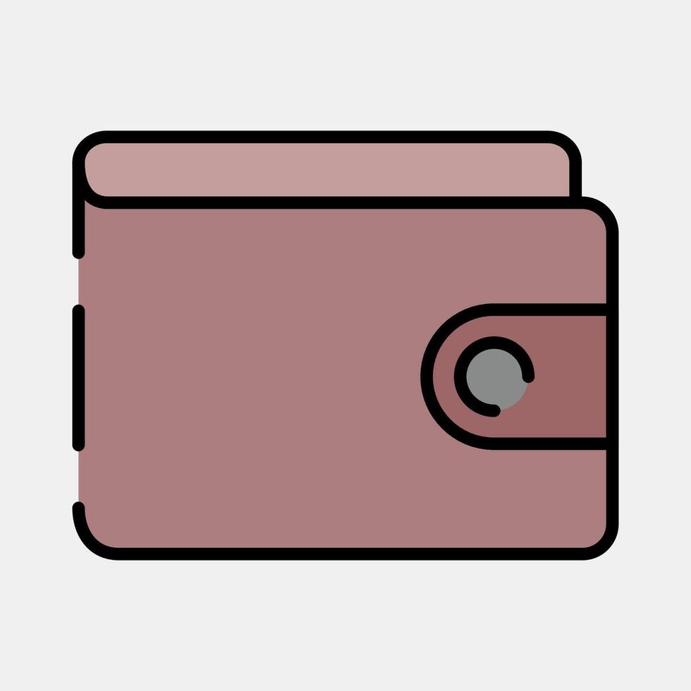 Icon wallet. Cashless society elements. Icon in filled line style. vector