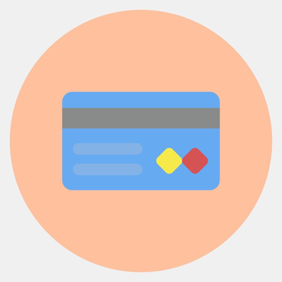 Icon credit card. Cashless society elements. Icon in color mate style. vector