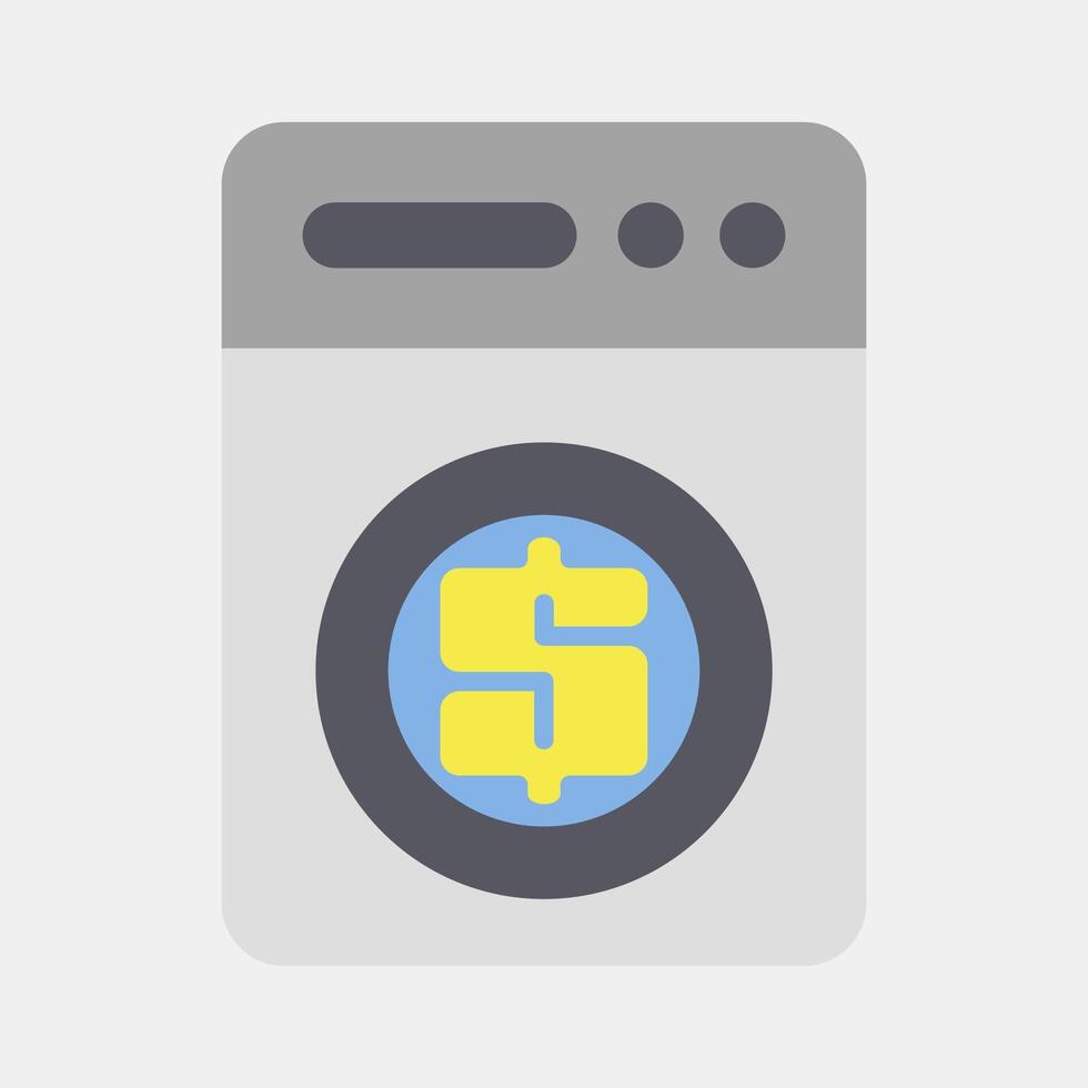 Icon money loundry. Cashless society elements. Icon in flat style. vector