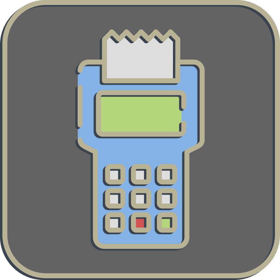 Icon payment machine. Cashless society elements. Icon in embossed style. vector