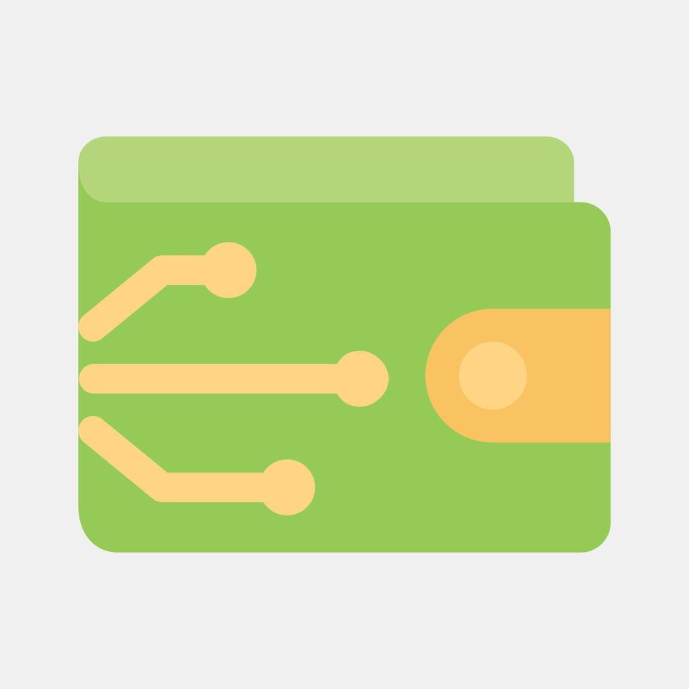 Icon digital wallet. Cashless society elements. Icon in flat style. vector