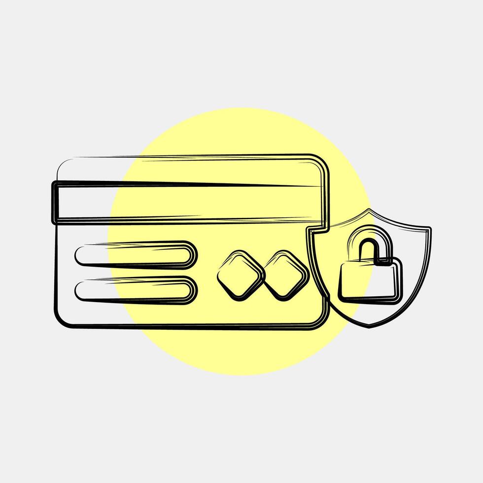 Icon secure payment. Cashless society elements. Icon in color spot style. vector