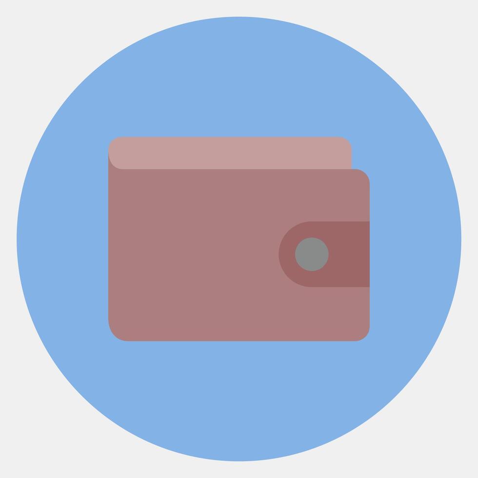 Icon wallet. Cashless society elements. Icon in color mate style. vector